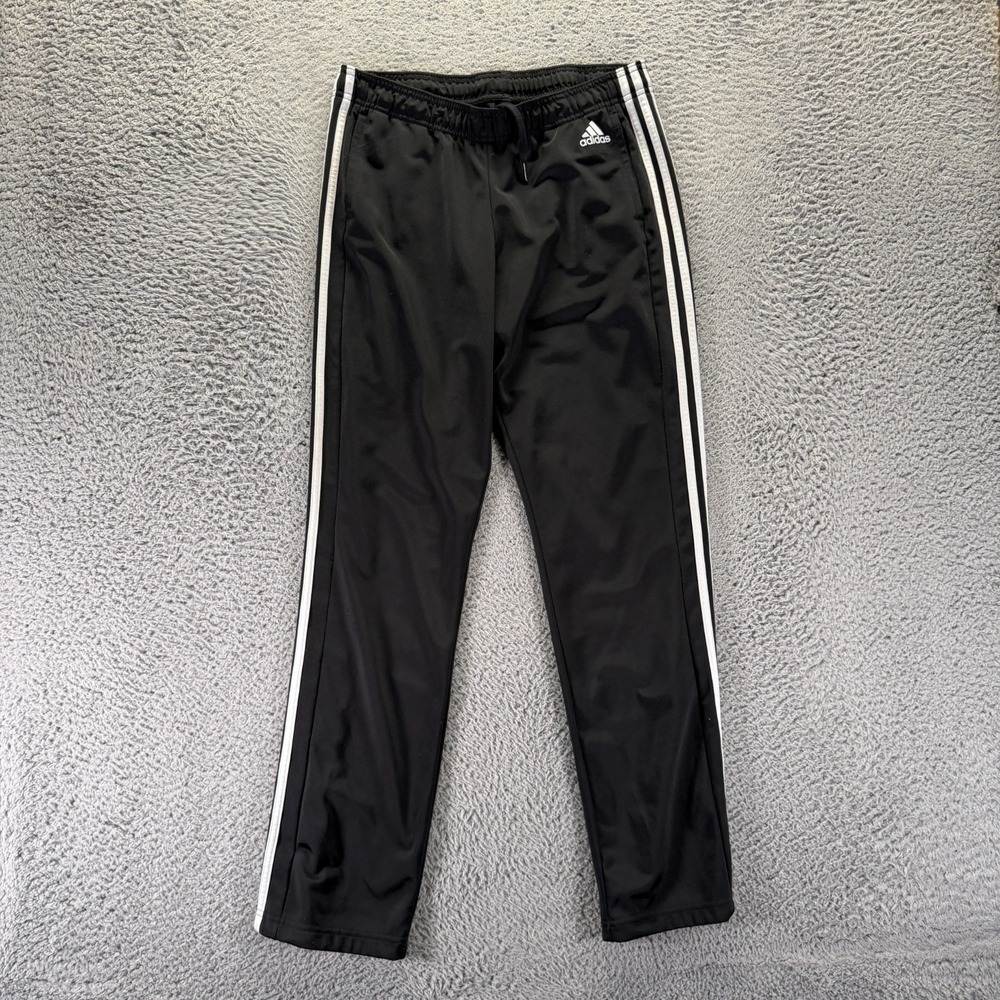 Adidas Pant Womens M Black Polyester Track Straight Leg Running Jogging Sports